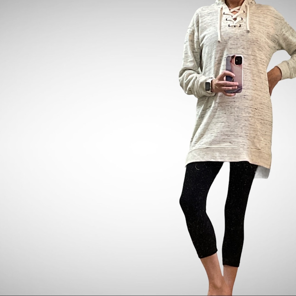 Dex Poly/Cotton Mottled Pullover Long Hoodie S